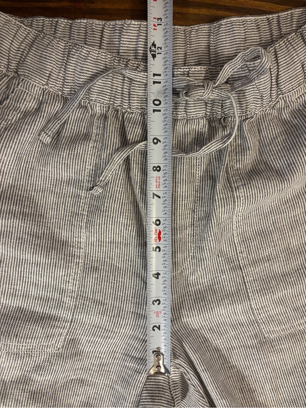 GAP Linen Blend Drawstring Pants XS Black White Stripe Lightweight PullOn Casual - Picture 10 of 11